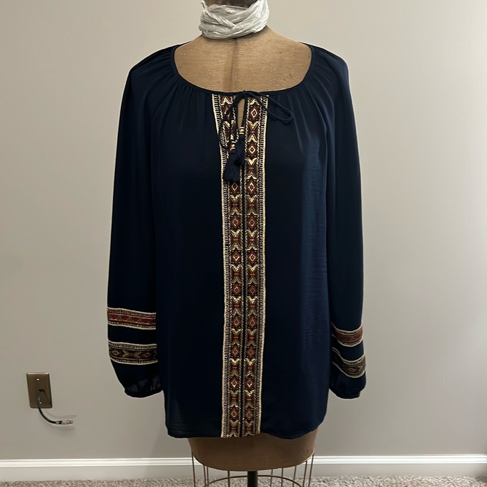 Gorgeous Navy Chico Blouse SZ 2